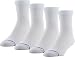 PEDS Women's Diabetic Quarter Socks with Non-Binding Funnel Top 2 Pairs, White, 7-10