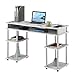 Convenience Concepts Designs2Go No Tools Student Desk with Charging Station and Shelves, White Marble