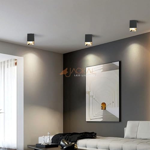 Image of JACKAL 6W LED Warm White Square Surface Ceiling Light | Cylindrical COB Downlight with Aluminium Body | Indoor Spot Light in Rose Gold Finish