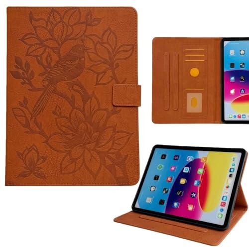 Étui iPad mini 2024 rabat en cuir silicone marron élégant