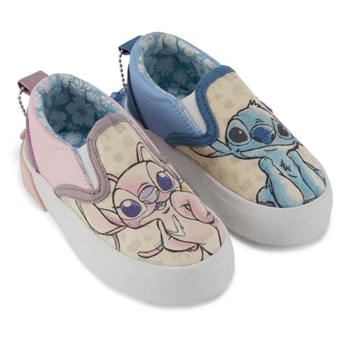 Disney Lilo and Stitch Girls Slip On Sneakers - Lilo, Stitch, Angel, Ohana Slip-On Design Shoes for Kids Stitch Slip On Sneakers