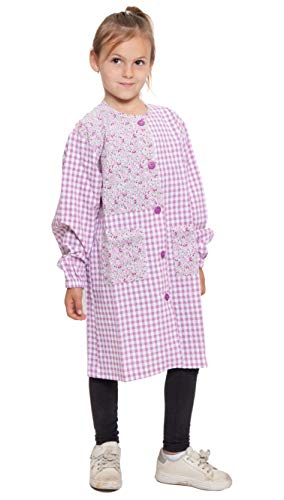 Ardeco's - Bata escolar Botones Flor lila niña (2)