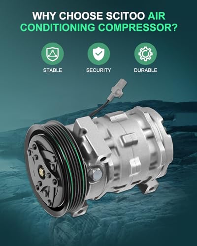 Image of SCITOO AC Compressor for S-uzuki Vitara 1999-2003 2.0L S-uzuki for Vitara 1.6L 2002 Air Conditioning Compressor