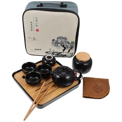 La mejor comparación de Juegos de té individuales los preferidos por los clientes. 42 POPETPOP Té Portátil de Cerámica Kung Fu con Tetera Negra y Cuatro Tazas Kit de Té Tradicional Chino para Viajes Picnic y Reuniones
