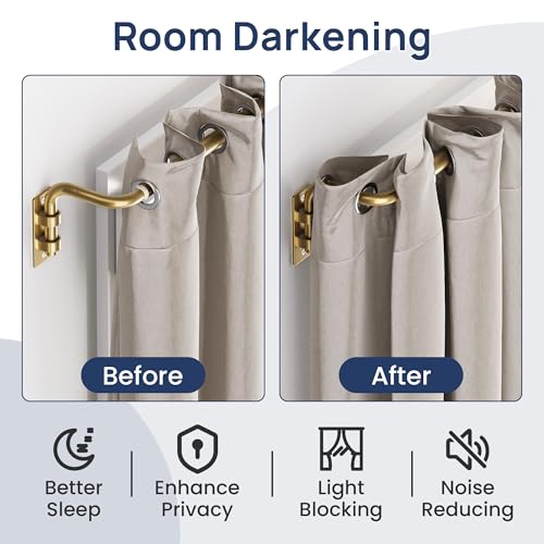 Image of ENJOYBASICS 66-120 inch Wrap Around Curtain Rod, Quick Curtain Change, Gold