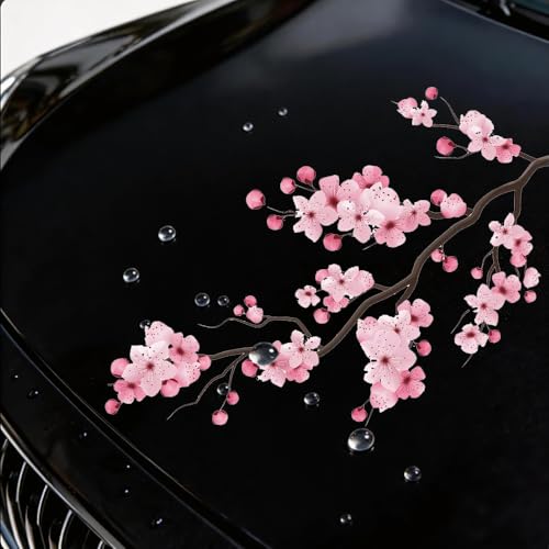 Calcomanías de flor de cerezo japonés de 5.1 pulgadas para laptop, ventanas y decoración D 4
