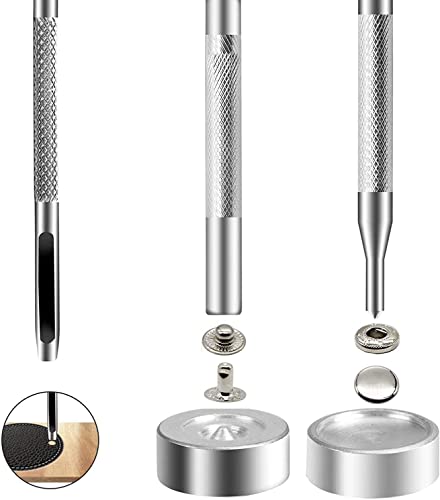 image for 24 Sets Heavy Duty Leather Snap Fasteners Kit, BetterJonny 17mm Metal 