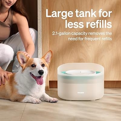 Bundle of PETLIBRO Dog Water Fountain, 2.1Gal/270oz Capsule Dog Fountain for Medium to Large Dogs, Anti-Splash, Ultra-Quiet + PETLIBRO Replacement Filters 8 Count Pack