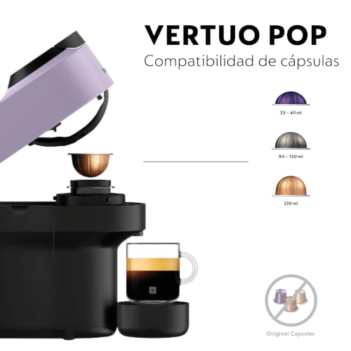 Miniatura 4 de KRUPS Nespresso Vertuo Pop, Cafetera de Cápsulas, Capacidad de 0,56L, Lila