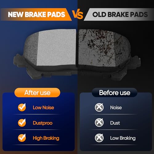 Image of ECCPP 4 x Rear Ceramic Brake Pads D1724 Fit For Honda For Pilot 2016-2021 | For Acura For MDX 2014-2016,For Honda For Passport 2019-2021,For Honda For Ridgeline 2017-2020 Disc Brake Pad Set
