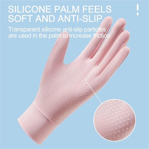 Guantes de seda hielo transpirables para mujer con protección solar de verano 4