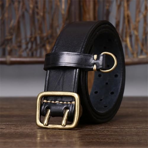 Men’S 3.8CM Luxury Thick Genuine Leather Belt With Double Copper Buckle For Jeans Trousers3