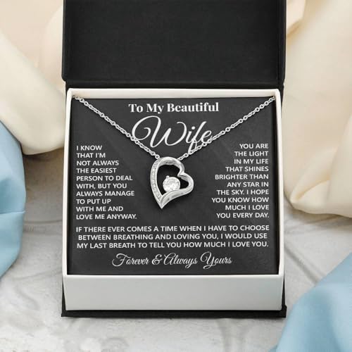 Jewelry To My Wife, The Best Gifts For Wife,Love Knot Necklace Gifts For Soulmate, Gift For Beautiful Wife, Necklace For Wife From Husband,Gifts For Wife Romantic, Christmas Gifts, Valentine Gifts3