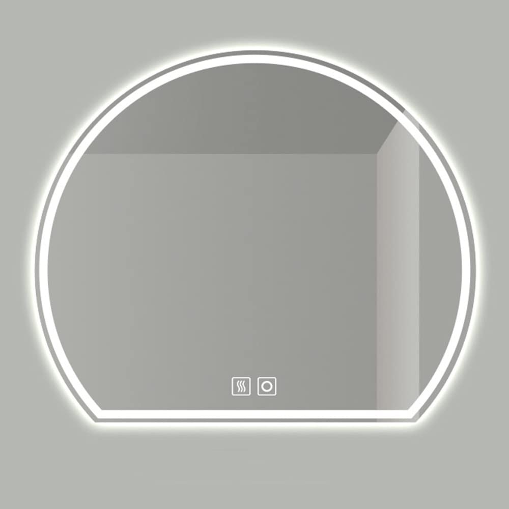 Espejo de baño con Luces Espejo retroiluminado LED de 27 x 30 Pulgadas Espejo de Pared Espejo de tocador Regulable antivaho con Interruptor táctil y 3 configuraciones de luz (Tamaño: 70 cm * 60 cm)