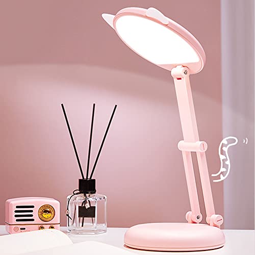 VILLCASE Lampe De Bureau Fille Rose Kawaii Lampe De Nuit LED Chat Flexible - Protection Yeux Chambre Lecture