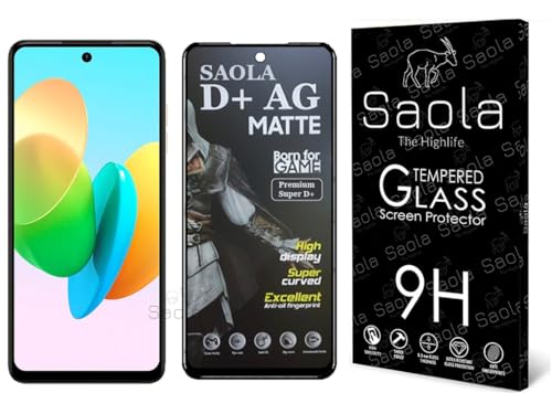 Image of Saola Anti-Glare Matte Screen Protector for Tecno Spark 20P | Smooth Touch Finish, 9H Strength Glass, Full Coverage, Bubble-Free Installation Kit | Quick & Easy Application | Pack of 1