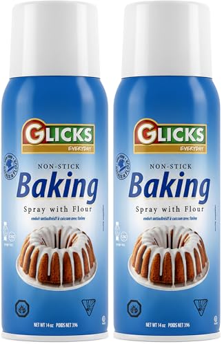 Comparison: Best Non Stick Spray For Baking 10 Glicks Baking Spray with Flour, 14 oz (2 Pack) | Non-Stick Cooking Oil Spray | Kosher