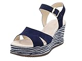 clarks wedges sandals Sohle: Kautschuk Clarks Damen Akilah Eden Riemchensandalen, Blau (Navy Combi SDE), 37.5 EU