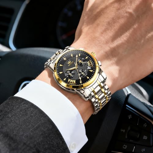 Image of OLEVS Watch for Men Original Chronograph Analog Quartz Waterproof Watch Luxury Premium Businesse Diamond Mens Dress Watches