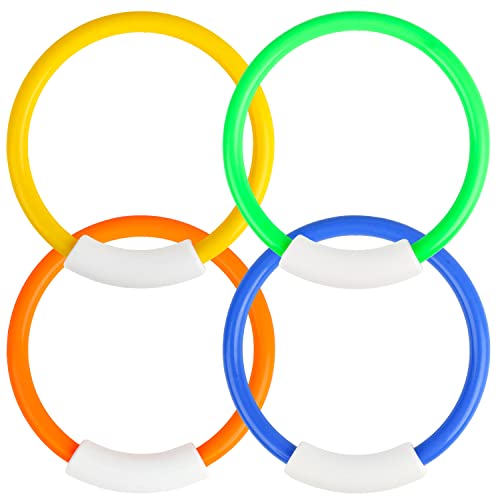 DERAYEE 4pcs Anneaux de Plongée Colorées pour L'Entraînement sous-Marin,Les Fêtes de Piscine,Jouets Natation,Jeux Piscine Enfant