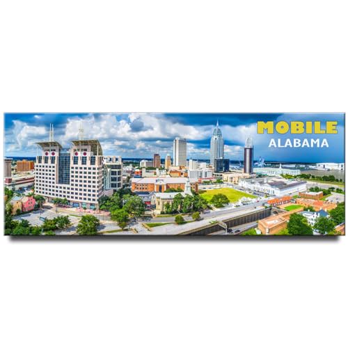 Mobile Panoramic Fridge Magnet Alabama Travel Souvenir