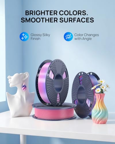 Image of JAYO Rainbow Silk PLA 3D Printer Filament 1.75mm Bundle, 250g, 4-Pack
