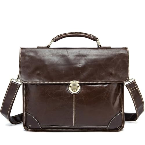 Leather Briefcase for Men Vintage Men's Briefcase Large Capacity Men's Business Computer Bag