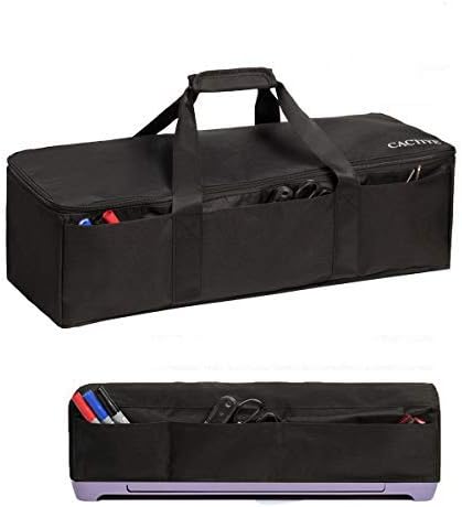 Bolsa de transporte compatible con Cricut Explore Air and Maker, bolsa de mano impermeable compatible con Cricut Explore Air y Supplies (negro, 1+1)