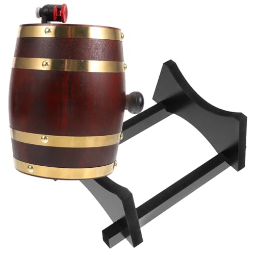 PRETYZOOM 3l Wooden Oak Barrels for Wine Aging Beer Dispenser Stand Decorative Barrels for Decor