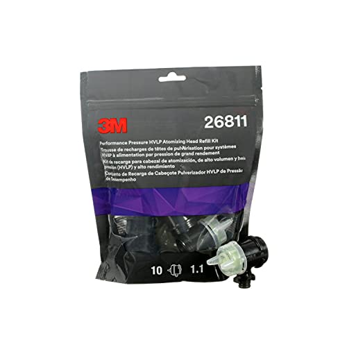 3M Performance Pressure Hvlp Atomizing Head Refill Kit, 26811, Size 1.1, Yellow, For Use With 3M Performance Industrial Spray Gun, 10 Pack