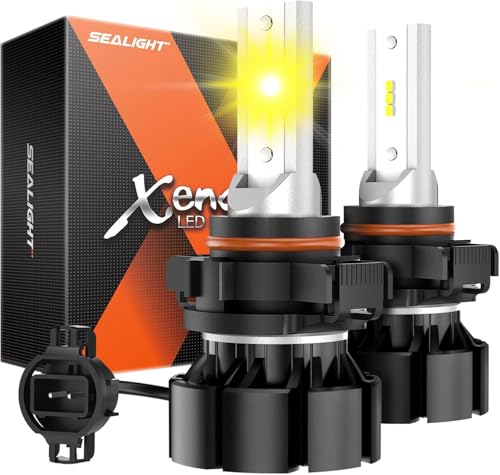Image of SEALIGHT 2504 LED Fog Light Bulbs Yellow, 18,000 LM 800% Brightness 3000K Yellow 2504 /PSX24W Fog Lights for Car, Plug and Play, RV Interior Lighting, Pack of 2