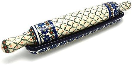 Polish Pottery Rolling Pin with Stand - Primrose