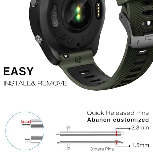 Abanen Customized Quick Release 22Mm Silicone Watch Band For Garmin Instinct 2 /Forerunner 955 965 / Fenix 7 / Fenix 6, Soft Sport Wrist Strap With Stainless Steel Closure thumb #3