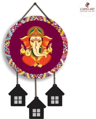 Image of Capio Art Welcome Wooden Wall Hanging Decoration Items for Home Decor | Mdf Art for Living Room & Bedroom | Decorative Item for Office & House | Gifts Modern Wood Hanger - Ganesha Ji