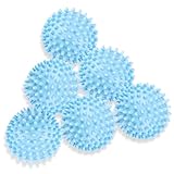 6 Pack Laundry Balls for Dryer, Dryer Balls Laundry Reusable, Dryer Ball Plastic Pellet Packs for Fabric Soften, Reduce Wrinkle and Less Static Cling-Light Blue