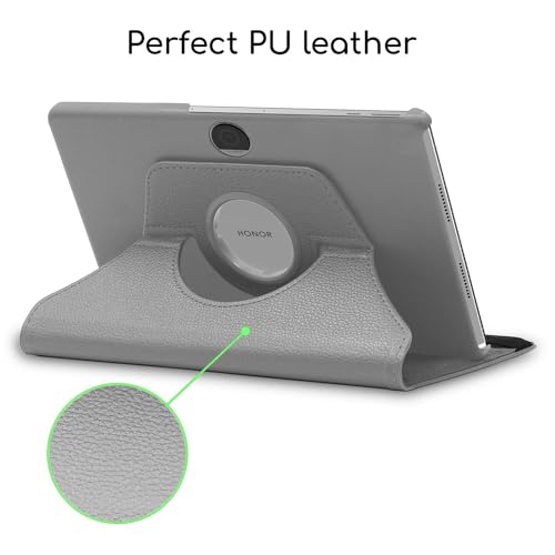 ebestStar - Etui Dla Honor Pad 9, Pokrowiec Obrotowe Obracany 360 Stopni, Ochrona ze Skóry PU, Szary