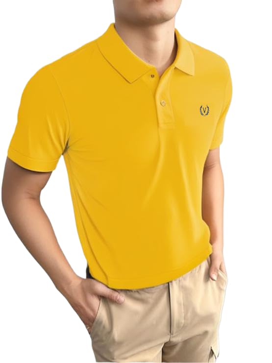 mack jonney Men’s Solid Premium Pique Cotton Polo T Shirt | Polo Tshirts | Half Sleeves | Solid-Regular Fit-MJ62-picture-28