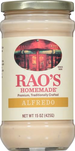 Image of Rao's Homemade Alfredo Sauce 15 oz, Creamy Pasta Sauce, Premium Quality Blend of Parmesan & Romano Cheese, Cream and Butter (Pack of 2)