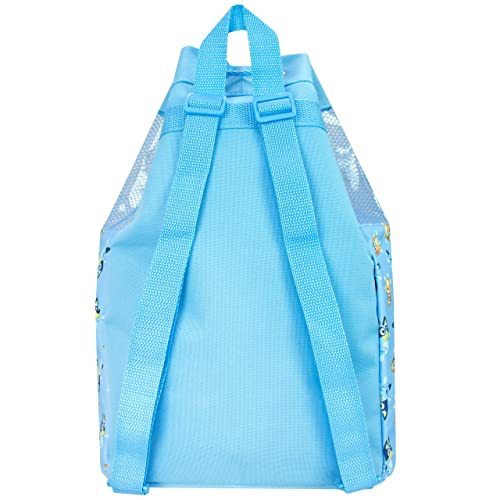 Bluey Children's Swim Bag Backpack with Drawstring for Beach or Pool Boys or Girls Blue, blue