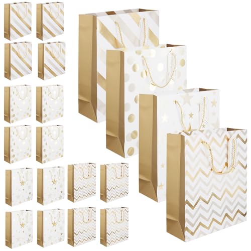 Sacs cadeaux en papier de qualité supérieure avec corde dorée élégante pour emballage chic 32cm