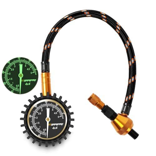 ATsafepro Reifendruckprüfer mit Entlüfter, 2 in 1 Professionelle Auto Reifendruckmesser 75Psi mit Bleed Ventil Spezialfutter für 4X4 große Off Road Reifen,Luftdruckprüfer Ablass