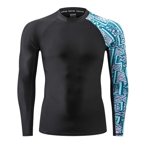 ADOREISM Men's Rash Guard Long Sleeves UPF 50+ Sun Protection Compression Swim Shirts for Men2