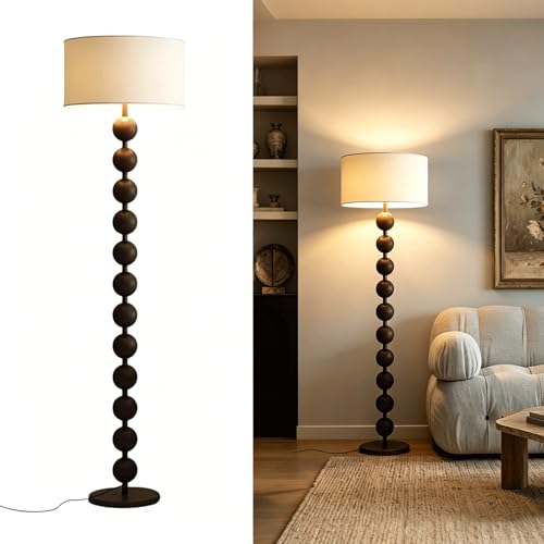 Wylolik Lampadaire Pour Salon, Variable Intensité Lampadaire En Tissu À Trois Couleurs Avec Interrupteur Au Pied Lampe De Lecture Verticale Avec Abat-jour En Lin Adapté Aux Chambres Salons Et Bureaux