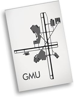 Modern Poster of Greenville Downtown Airport Gmu | 11x17 12x18 16x24 24x36 Unframed Wall Art | Minimal Traveler Print for Gift | Minimalist Home Office Decor