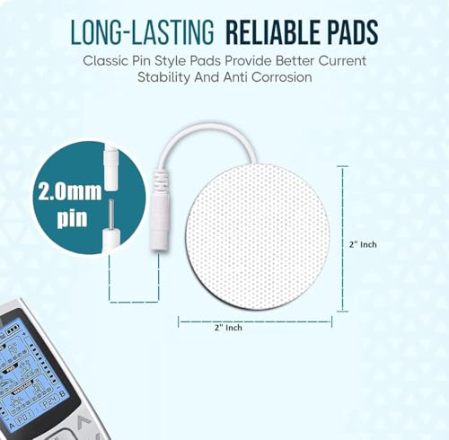 Image of AGAM Digital Therapy Machine Electrodes (Round Shape) - Strong Adhesive Gel, Universal Replacement Pads for Muscle Pain Relief, Reusable TENS Unit Electrode Pads (Pack-4)