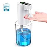 Tesecu Automatic Soap Dispenser Touchless Liquid Soap Dispenser Bath Kitchen Hand Soap Dispenser White with Infrared Motion Sensor, Waterproof, 200ml