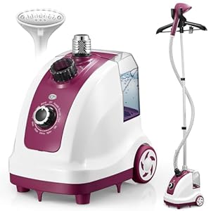 Cozary Steamer Dampfglätter 1950W, Hemdenbügler mit Dampffunktion, 1350 ML Wassertank 45 Min, Vertikales Bügeleisen, 11 Dampffunktionen Clothes Steamer für Stoffpflege