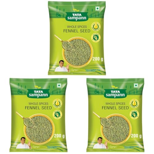 Image of Tata Sampann Fennel Seed (Saunf), Whole Spices, Natural Oils*, Rich Aroma, 200g (Pack of 3)