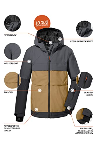 Foto von Killtec Jungen Ksw 180 Bys Jckt Skijacke Funktionsjacke mit Kapuze und Schneefang, anthrazit, 176 EU