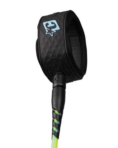 Creatures of Leisure Reliance 2.0 Standard Duty 6ft Surf Leash, Pine Lime Twist Black